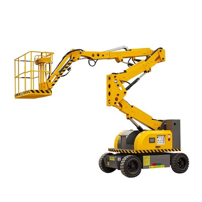 Self-propelled curved arm lifting platform